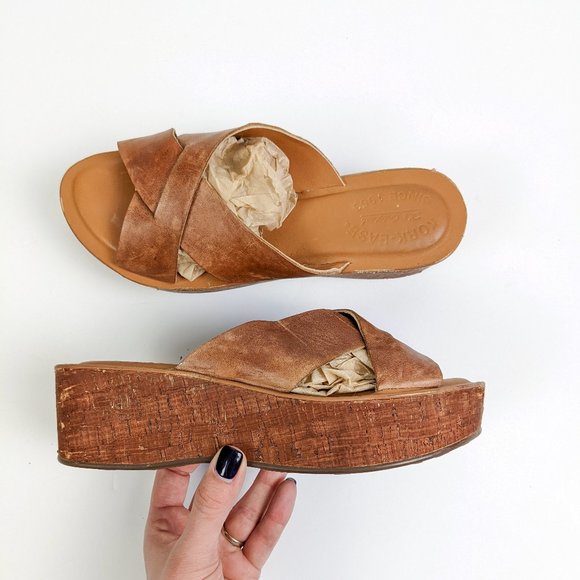 Kork-Ease Sabrina Leather Strappy Platform Sandal Brown Size 6/36.5 - Picture 8 of 16